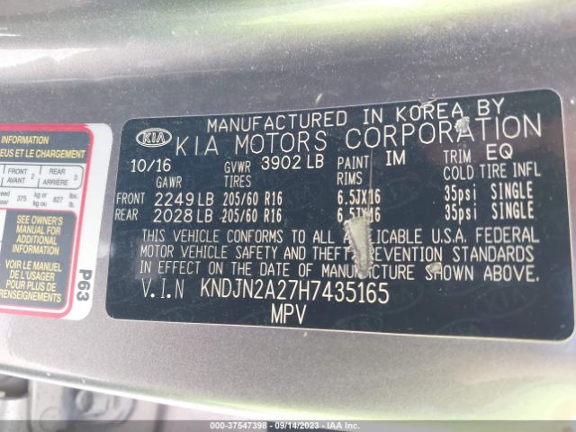 KNDJN2A27H7435165 KIA Soul Base