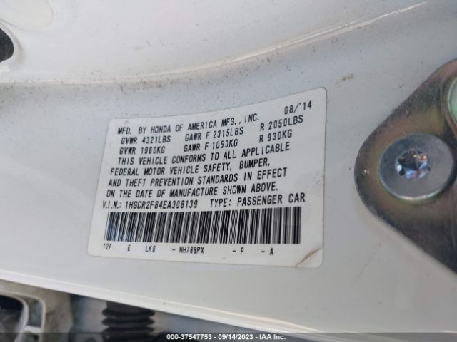 1HGCR2F84EA308139 Honda Accord Sedan Ex-l