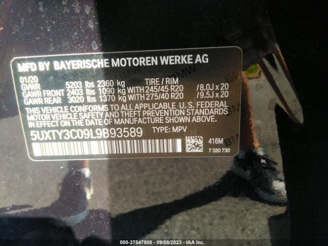5UXTY3C09L9B93589 BMW X3 Sdrive30i