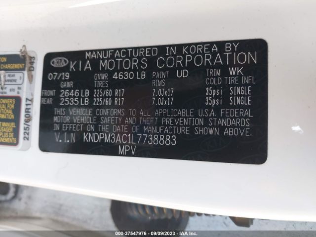 KNDPM3AC1L7738883 KIA Sportage Lx