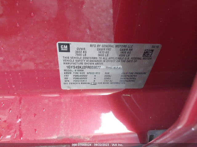 1GYS4SKJ2FR659677 Cadillac Escalade Esv Luxury