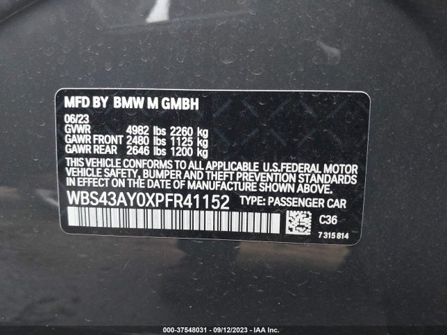 BMW M3 Competition Xdrive 2023 WBS43AY0XPFR41152 Image 9