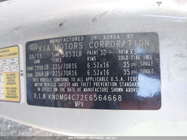 KNDMG4C72E6564668 KIA SEDONA LX