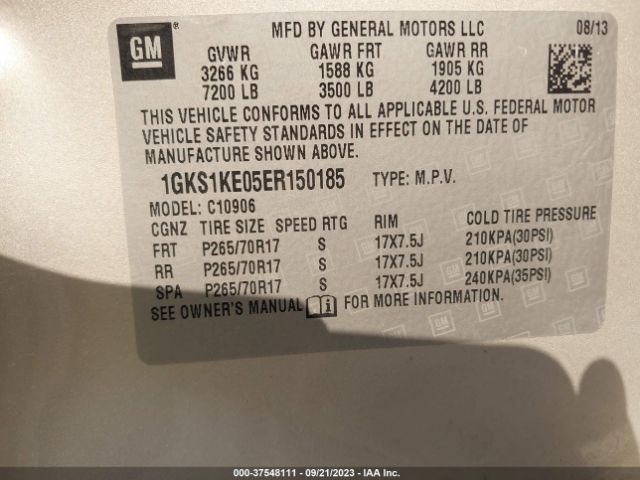 1GKS1KE05ER150185 GMC Yukon Xl Slt