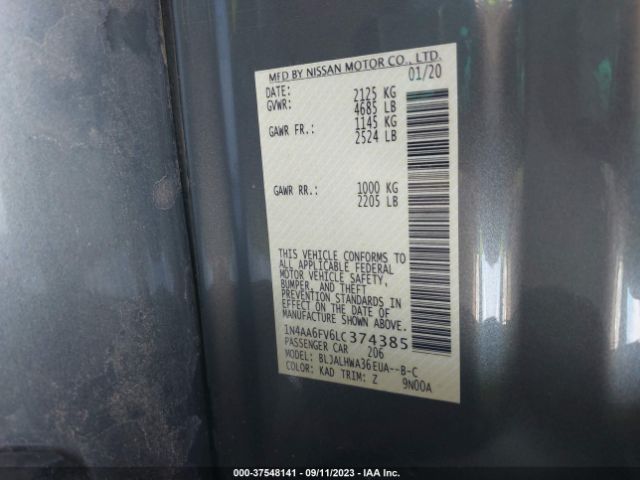 1N4AA6FV6LC374385 Nissan Maxima Platinum