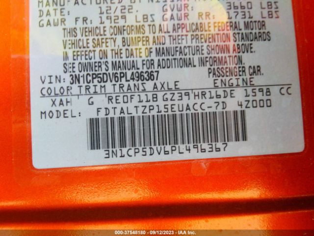 3N1CP5DV6PL496367 Nissan KICKS SR