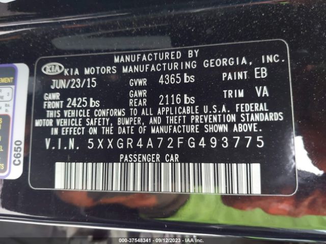 5XXGR4A72FG493775 KIA OPTIMA SX