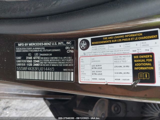 55SWF4KB3FU014465 Mercedes-Benz C-class C 300