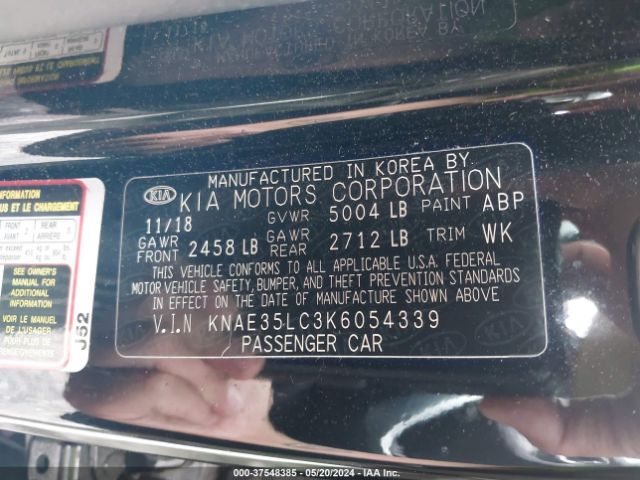 KNAE35LC3K6054339 KIA STINGER GT