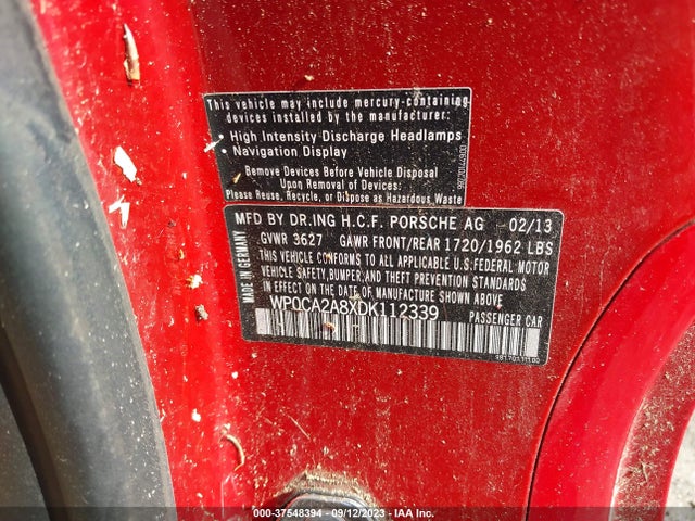 2013 PORSCHE BOXSTER WP0CA2A8XDK112339 Photo 8