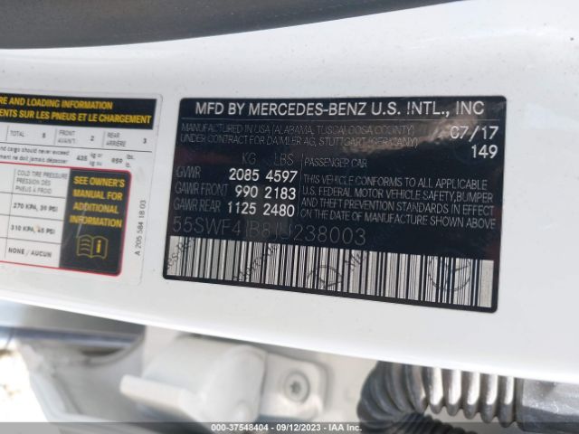 55SWF4JB8JU238003 Mercedes-Benz C-class C 300