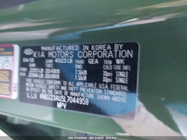 KIA Soul X-line 2020 KNDJ23AU5L7044959 Image 9