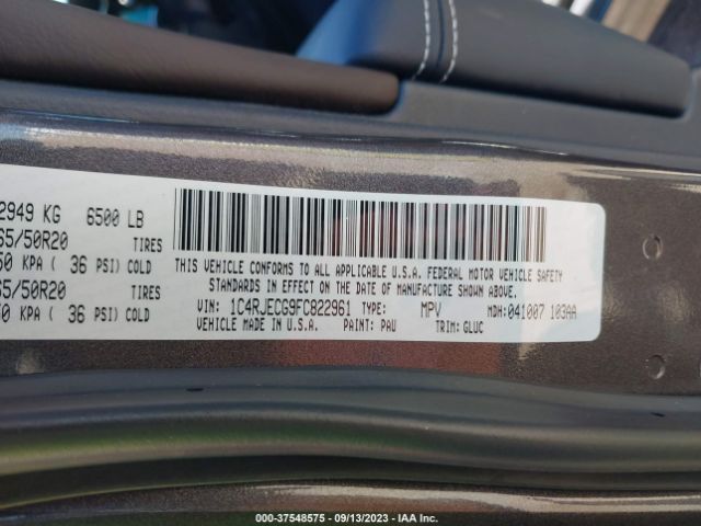 1C4RJECG9FC822961 Jeep Grand Cherokee Overland