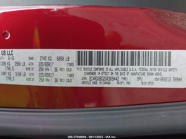 Dodge Grand Caravan Se Plus 2016 2C4RDGBG2GR369442 Image 9