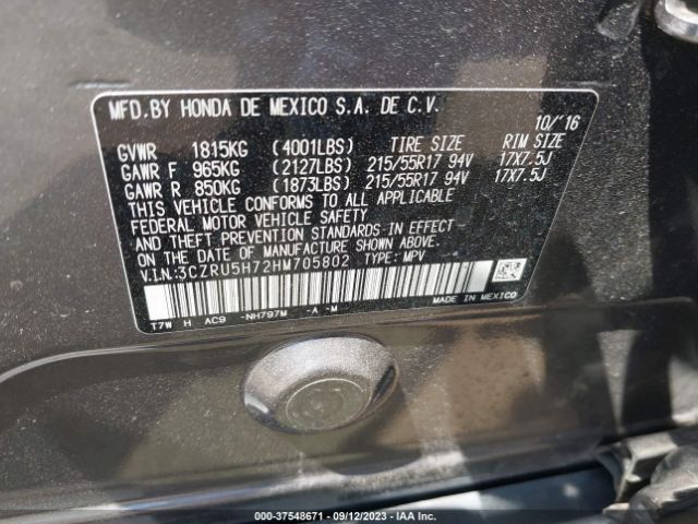3CZRU5H72HM705802 Honda Hr-v Ex-l