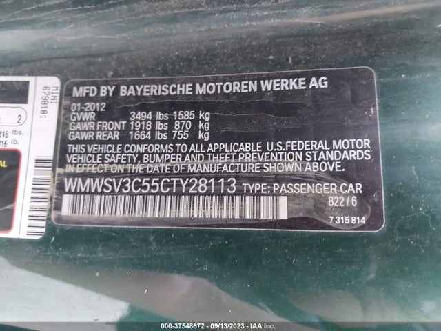 2012 MINI COOPER S WMWSV3C55CTY28113 Photo 8