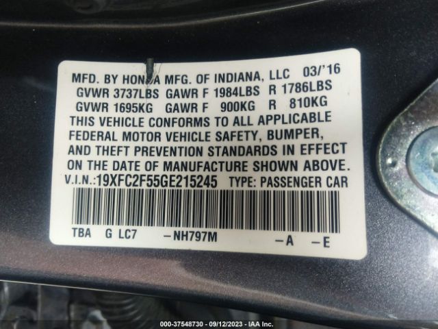 19XFC2F55GE215245 Honda Civic Sedan Lx