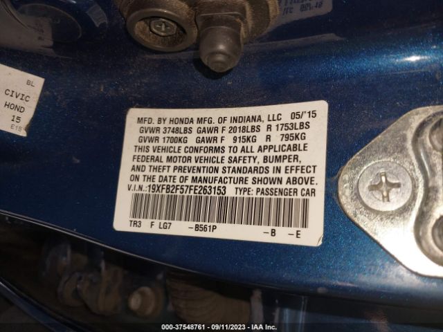 19XFB2F57FE263153 Honda Civic Sedan Lx