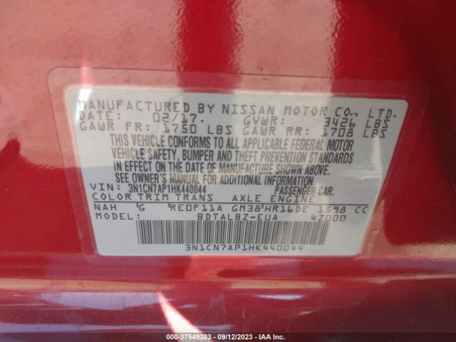 3N1CN7AP1HK440044 Nissan Versa Sedan Sv