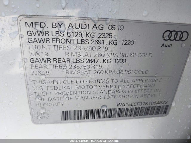 WA1EECF37K1064523 Audi Q3 S Line Premium Plus