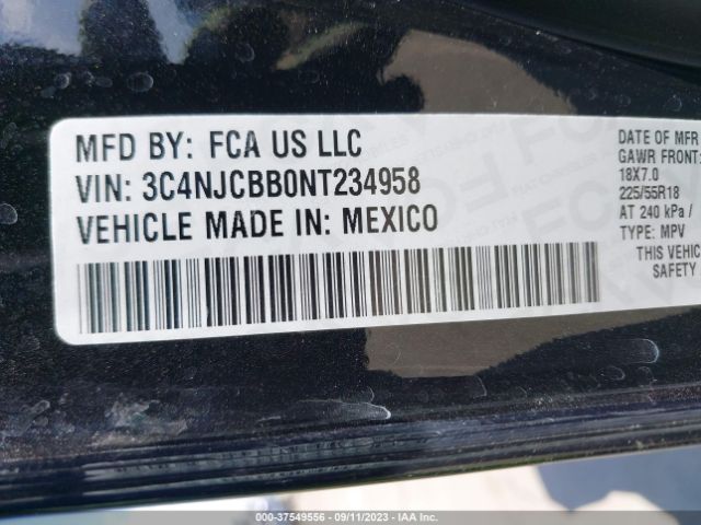 3C4NJCBB0NT234958 Jeep Compass Altitude