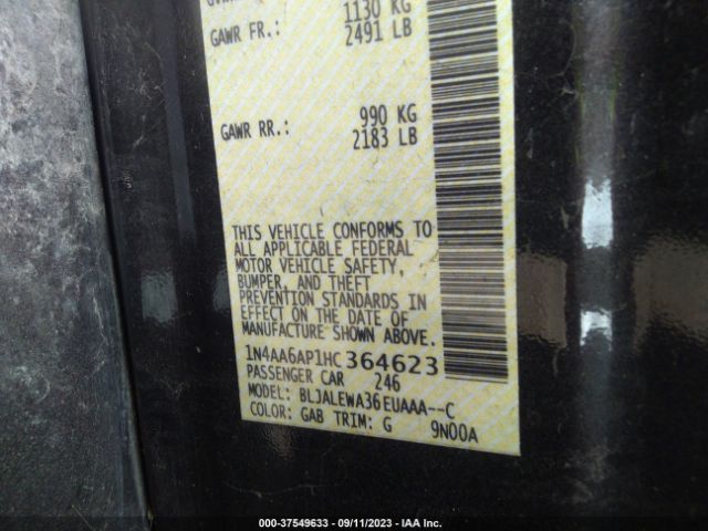 1N4AA6AP1HC364623 Nissan MAXIMA SL