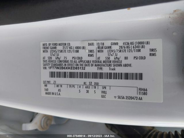 1FT7W2B6XKED85132 Ford Super Duty F-250 Srw Xl/xlt/lariat