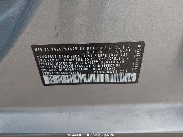 Volkswagen JETTA S 2019 3VWN57BU5KM218481 Image 9