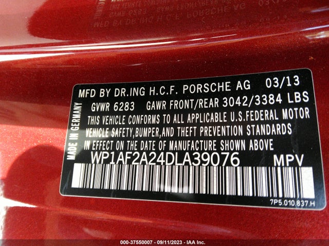 2013 PORSCHE CAYENNE WP1AF2A24DLA39076 Photo 8