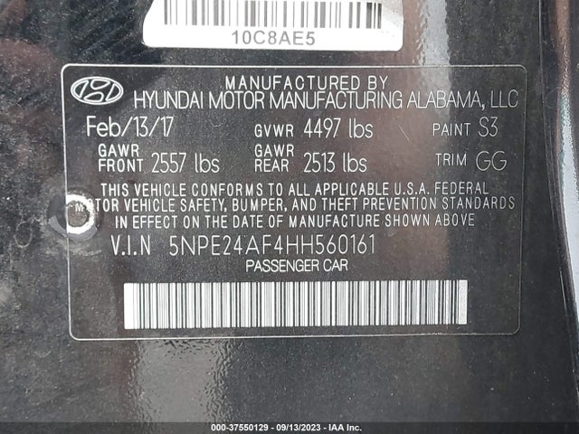 Hyundai SONATA SE 2017 5NPE24AF4HH560161 Image 9