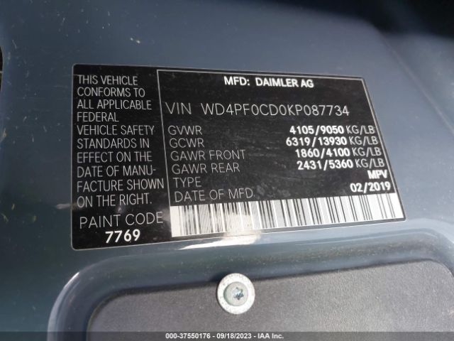 WD4PF0CD0KP087734 Mercedes-Benz SPRINTER VAN