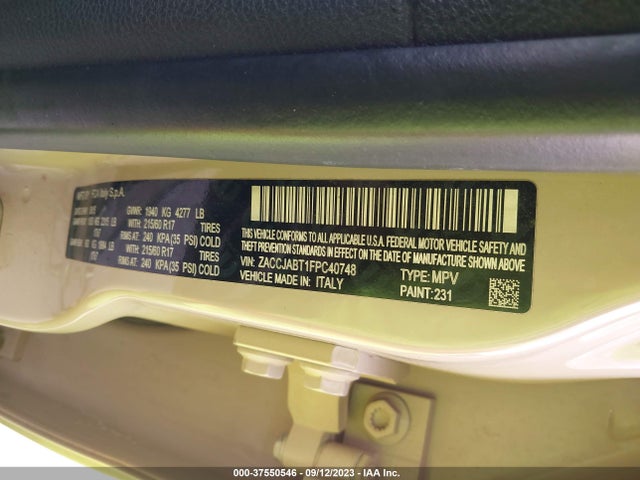 Jeep Renegade Latitude 2015 ZACCJABT1FPC40748 Image 9
