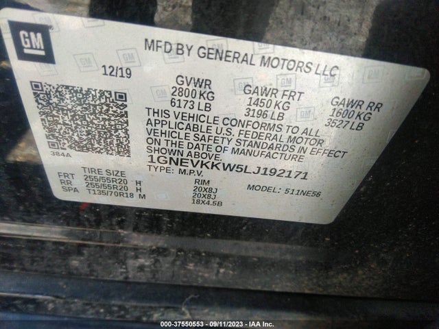 Chevrolet Traverse Premier 2020 1GNEVKKW5LJ192171 Image 9