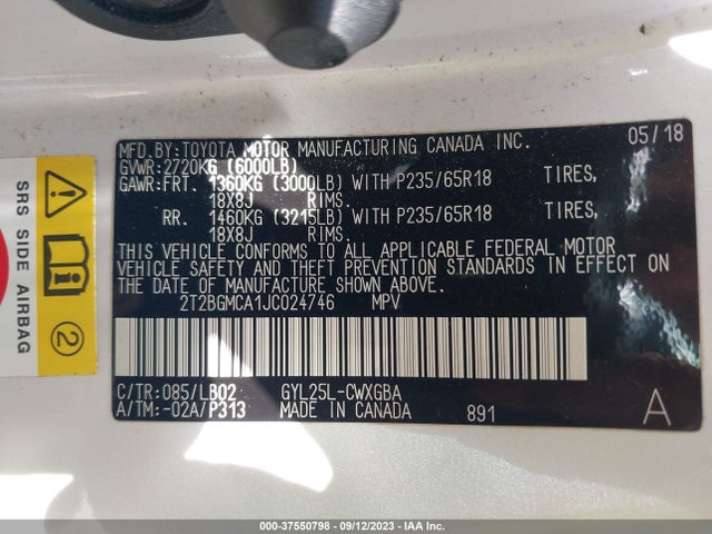 2018 LEXUS RX 2T2BGMCA1JC024746 Photo 8
