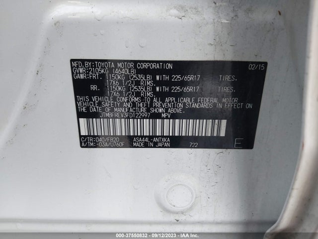 Toyota RAV4 LE 2015 JTMBFREV3FD122997 Image 9