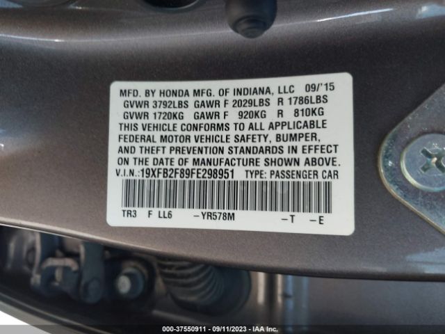 19XFB2F89FE298951 Honda Civic Sedan Ex