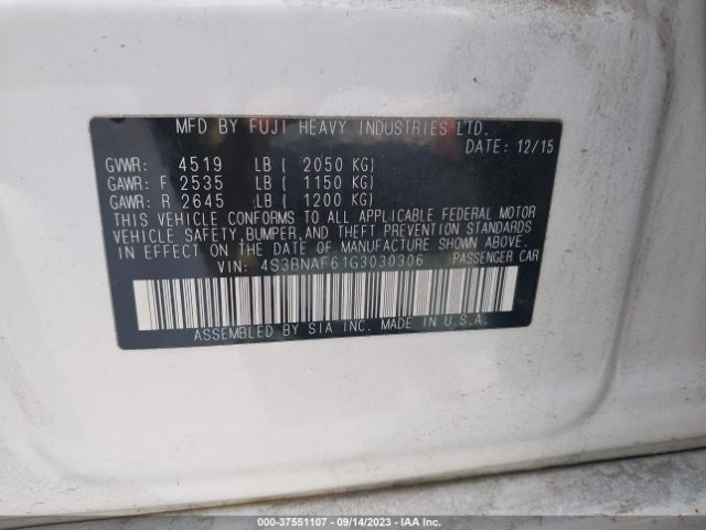 4S3BNAF61G3030306 Subaru Legacy 2.5i Premium