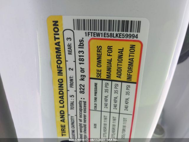 1FTEW1E58LKE59994 Ford F-150 Xl/xlt/lariat