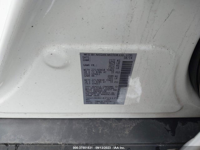 Nissan Rogue Sl 2014 5N1AT2MV8EC871517 Image 9