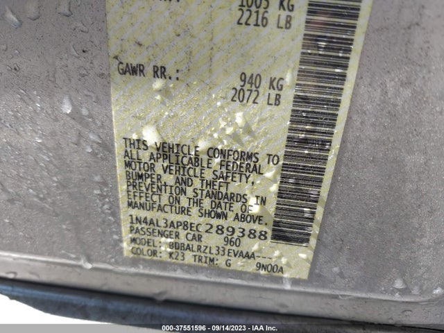 Nissan ALTIMA 2.5 2014 1N4AL3AP8EC289388 Image 9