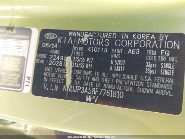 KNDJP3A58F7761810 KIA SOUL +