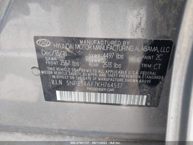 5NPE34AF7KH764537 Hyundai SONATA SEL