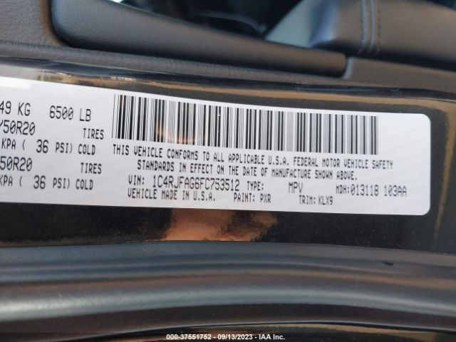 1C4RJFAG6FC753512 Jeep Grand Cherokee Altitude