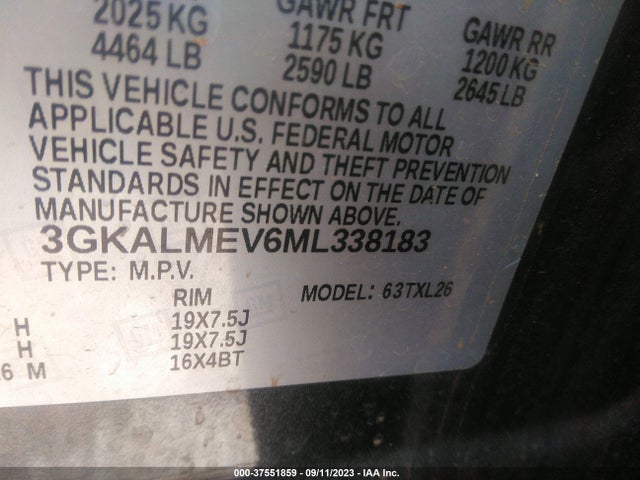 GMC Terrain Sle 2021 3GKALMEV6ML338183 Image 9