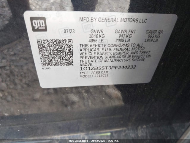 Chevrolet MALIBU LS 2023 1G1ZB5ST3PF244232 Image 9