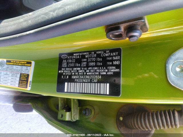 Hyundai Venue Sel 2022 KMHRC8A33NU202834 Image 9