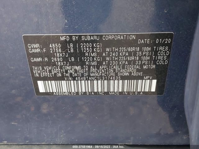 4S4BTANC1L3174635 Subaru Outback Limited