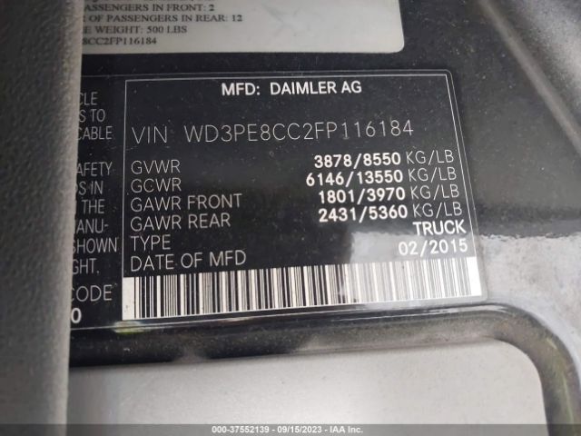 WD3PE8CC2FP116184 Mercedes-Benz Sprinter 2500 High Roof