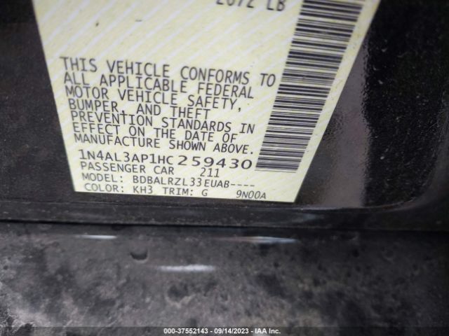 1N4AL3AP1HC259430 Nissan Altima 2.5 Sl