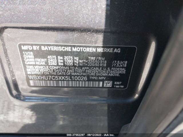 WBXHU7C5XK5L10026 BMW X1 Sdrive28i